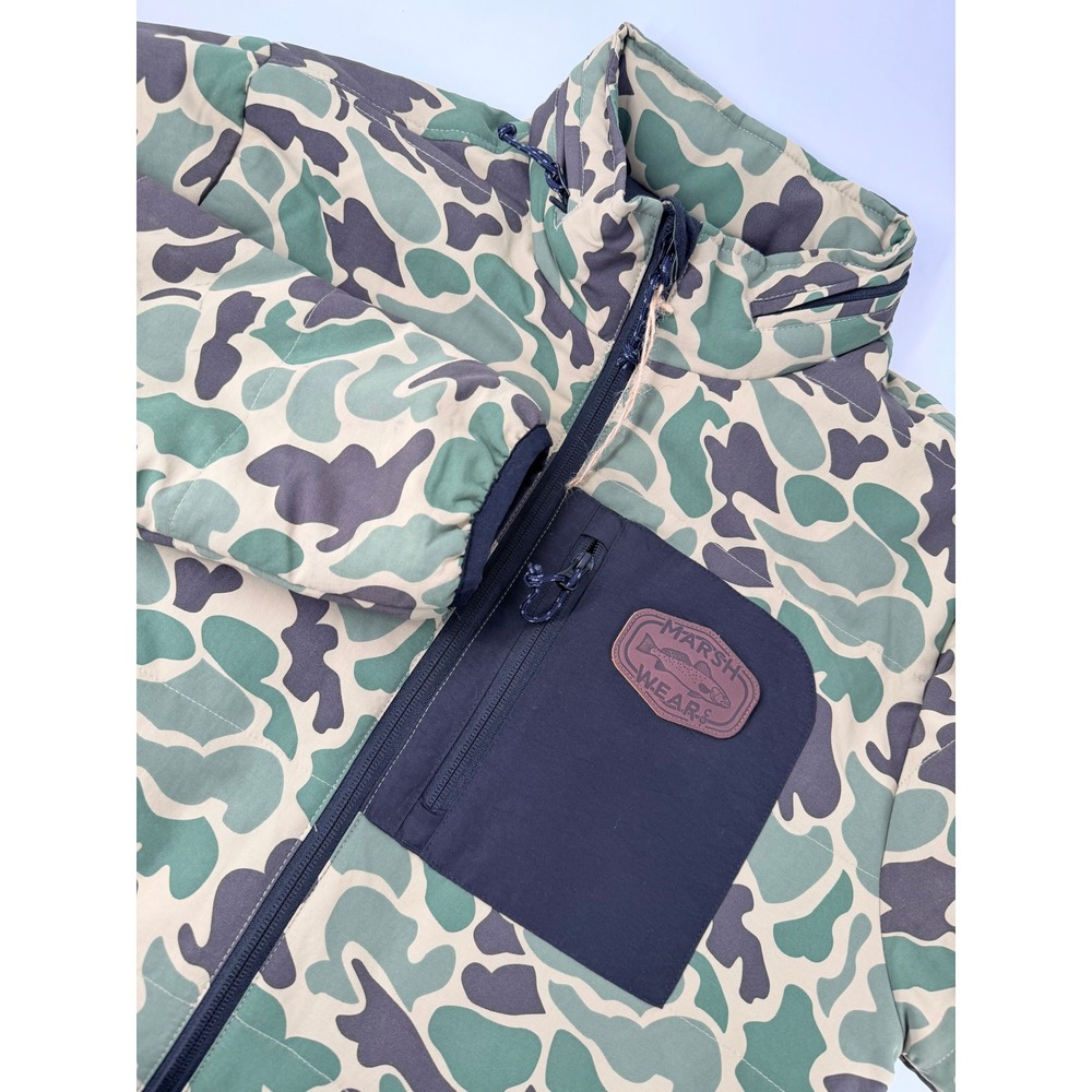 Marsh Wear Mens Duck Camo Jacket Green Brown Full Zip Fishing Coat L Outdoorsy - Picture 7 of 16